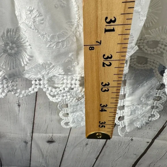 Farm Rio Off-White 3D Flower Pleated Mini Dress 312366 NWT Small - Picture 9 of 11